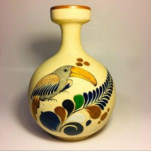 Vintage Tonala Mexico Pottery Toucan Vase
